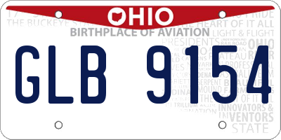OH license plate GLB9154