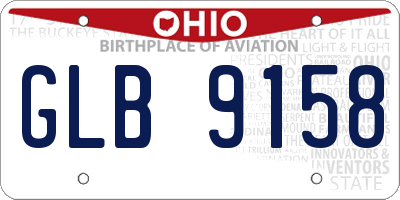 OH license plate GLB9158