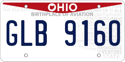 OH license plate GLB9160