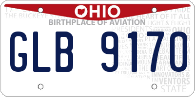 OH license plate GLB9170