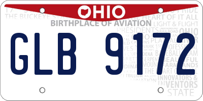 OH license plate GLB9172