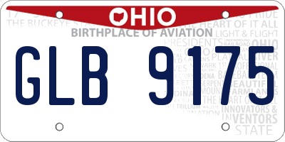 OH license plate GLB9175
