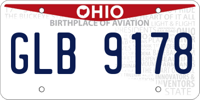 OH license plate GLB9178