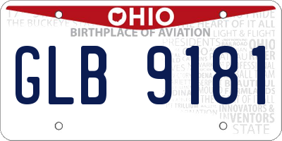 OH license plate GLB9181