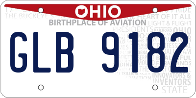 OH license plate GLB9182