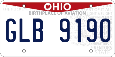 OH license plate GLB9190