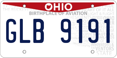 OH license plate GLB9191