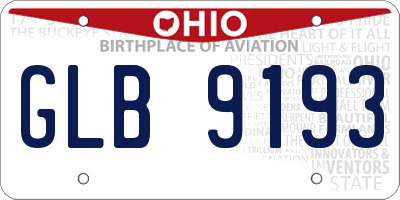 OH license plate GLB9193