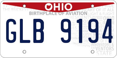 OH license plate GLB9194