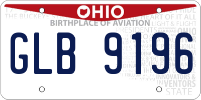 OH license plate GLB9196