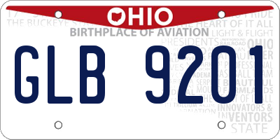 OH license plate GLB9201