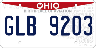 OH license plate GLB9203