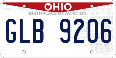 OH license plate GLB9206