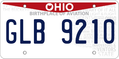OH license plate GLB9210