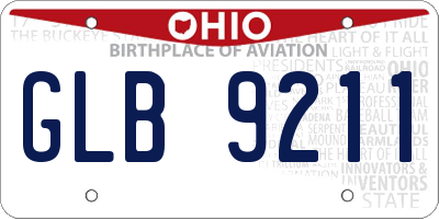 OH license plate GLB9211
