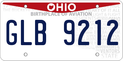 OH license plate GLB9212
