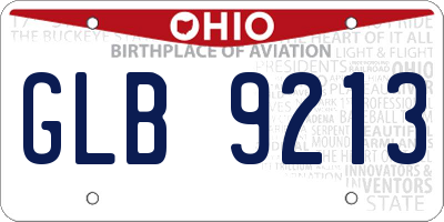 OH license plate GLB9213
