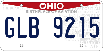 OH license plate GLB9215