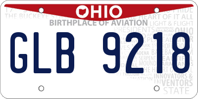 OH license plate GLB9218