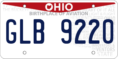 OH license plate GLB9220