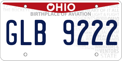 OH license plate GLB9222