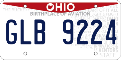 OH license plate GLB9224