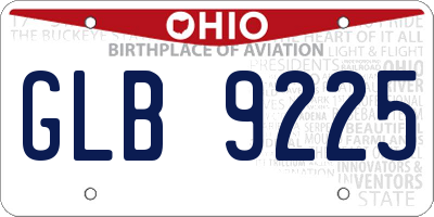 OH license plate GLB9225