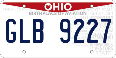 OH license plate GLB9227