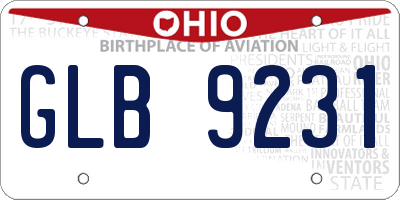 OH license plate GLB9231