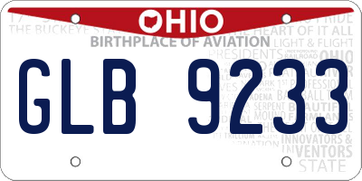 OH license plate GLB9233