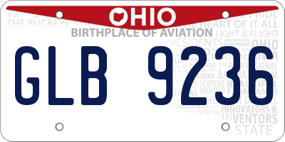 OH license plate GLB9236