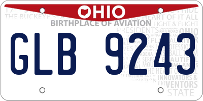 OH license plate GLB9243