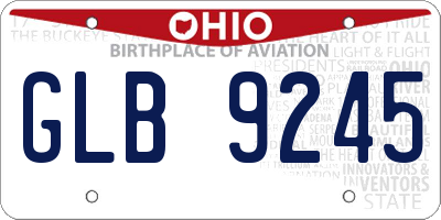 OH license plate GLB9245