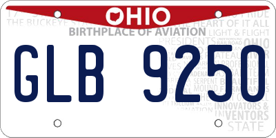OH license plate GLB9250