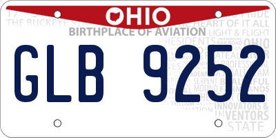 OH license plate GLB9252