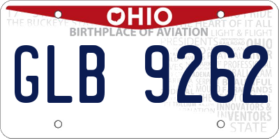 OH license plate GLB9262