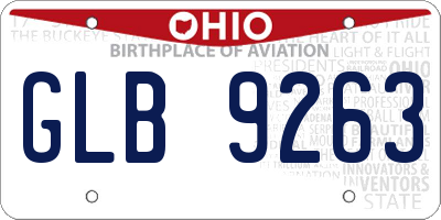 OH license plate GLB9263
