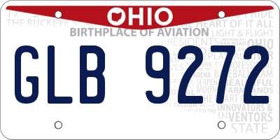 OH license plate GLB9272