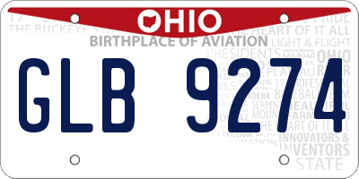 OH license plate GLB9274