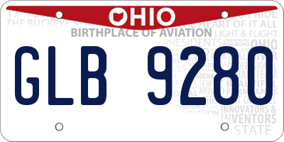 OH license plate GLB9280