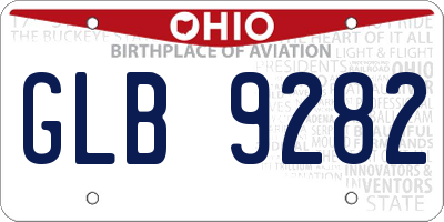 OH license plate GLB9282