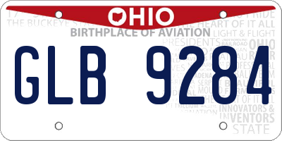OH license plate GLB9284