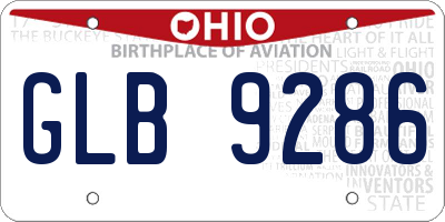 OH license plate GLB9286