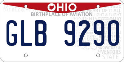 OH license plate GLB9290