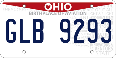 OH license plate GLB9293