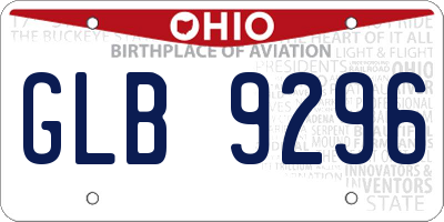 OH license plate GLB9296