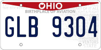 OH license plate GLB9304