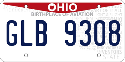 OH license plate GLB9308