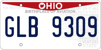 OH license plate GLB9309