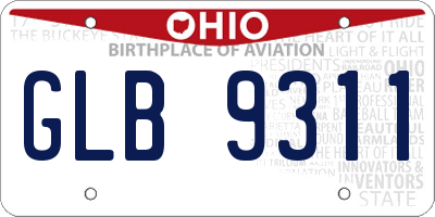 OH license plate GLB9311